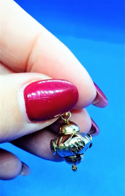 Pendentif Charm Or 18 Carats Motif Timone Et Ancre - Or Jaune, Neuf Avec étiquettes, Italie