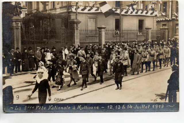 MULHOUSE Mülhausen - Alsace - Haut Rhin - CPA 68 - Cp PHOTO Fete Nationale 1919