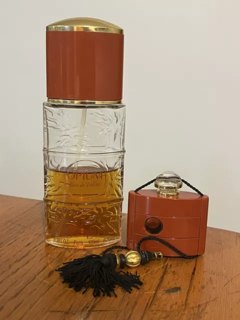 Vtg Opium Yves Saint Laurent Spray Bottle & Fancy Opium Perfume Tassel (Partial)