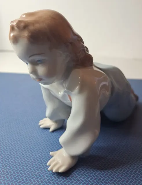 Zsolnay Pecs Hungary  Porcelain figurine Crawling Boy VINTAGE and Rare