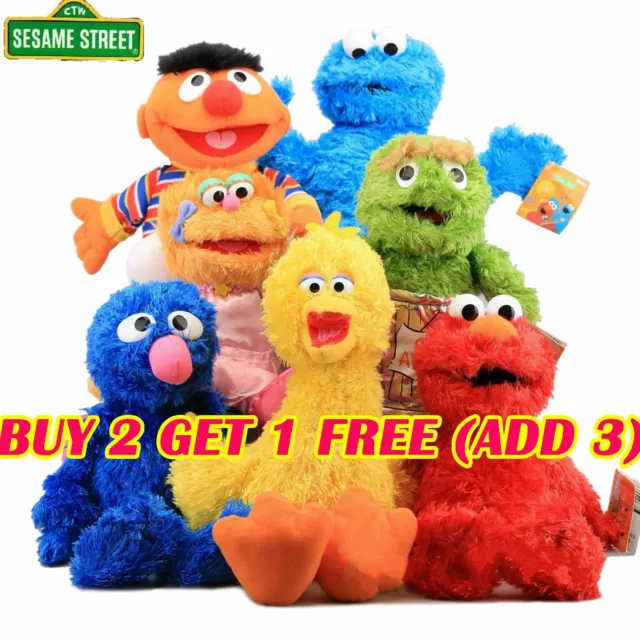 14" Living Hand Puppets Elmo Cookie Monster Sesame Street Soft Plush Toy Gift