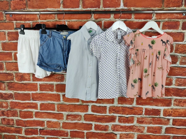 Girls Bundle Age 7-8 Years Benetton Next H&M Shorts T-Shirts Top Summer 128Cm