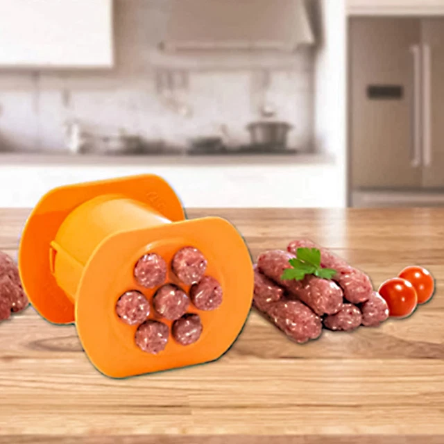Prensa de salchichas fácil de usar hágalo usted mismo 7 agujeros pasta balls maker accesorios de cocina