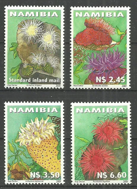 Namibia - Einheimische Seeanemonen Satz postfrisch 2001 Mi. 1033-1036