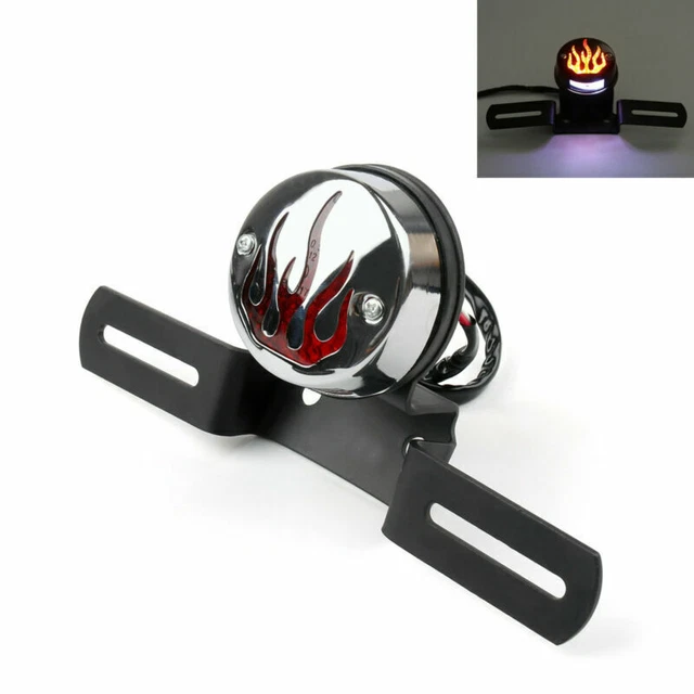 Feu Arrière Moto Rond 12v Halogène Custom Bobber Rétro Feu Arrière