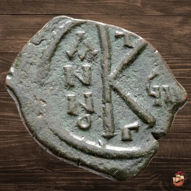 Byzantine Follis coin - Half Follis- Maurice Tiberius (582-602) Constantino*L056