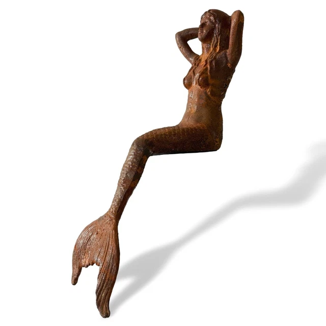 Figurine de sirène nue en métal de taille réelle en plein air de Siena, statue en bronze, décoration séduisante
