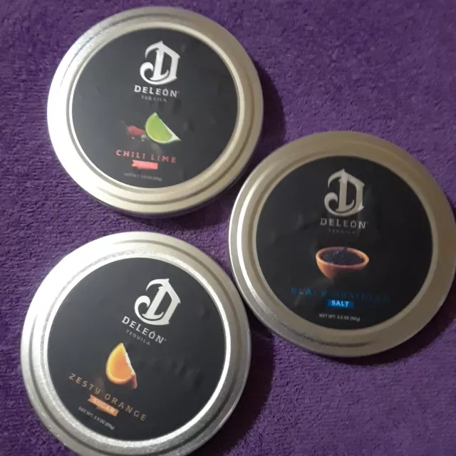 DELEON TEQUILA  Obsidian Salt Cocktail Rimmer & CHILI LIME & ORANGE  4 OF EACH 