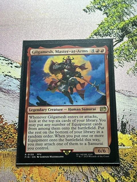 gilgamesh final fantasy mtg Magic The Gathering Fantasy: Through The Ages 0013 Gilgamesh, Weapon Collector Foil PSA 10 GEM MINT Cert #123828132  Boxed Vinyl You may put any number of Equipment cards from among them onto the battlefield Gilgamesh, Weapon Collector [Foil] #13