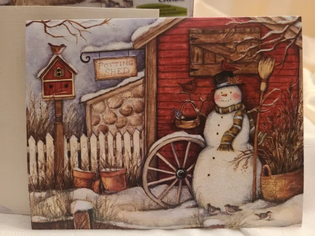 LANG Boxed Christmas Cards- Winter Barn, NIB 2