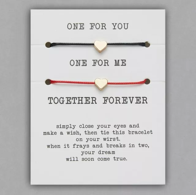 2Pcs/set Card Bracelet Braided Rope String Lucky Couple Friendship Bangle Gift