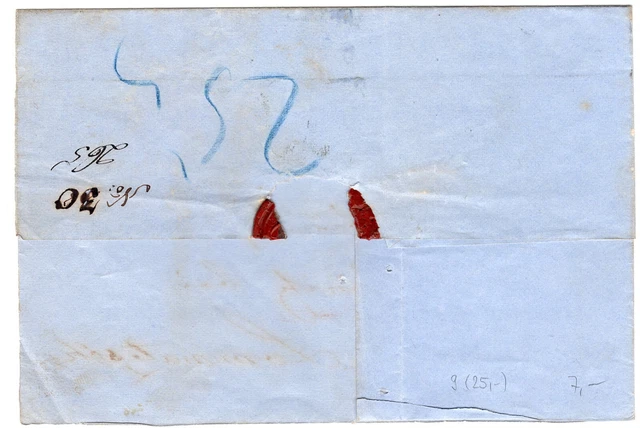 Altdeutschland Sachsen Mi.Nr. 9 EF auf Briefteil von Borna nach Lommatzsch 1857 2