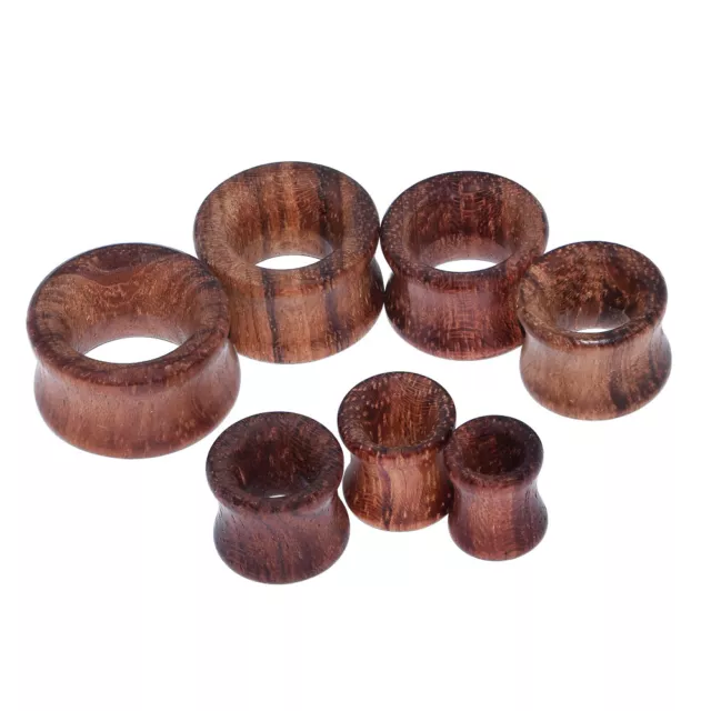 Pair Natural Brown Organic Wood Flesh Ear Tunnels Plugs Gauges Ear Expanders