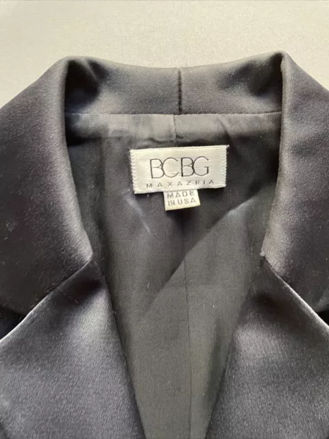 BCBG MAXAZRIA VINTAGE Women Black Microfiber Made in USA Jacket EUC $29 ...