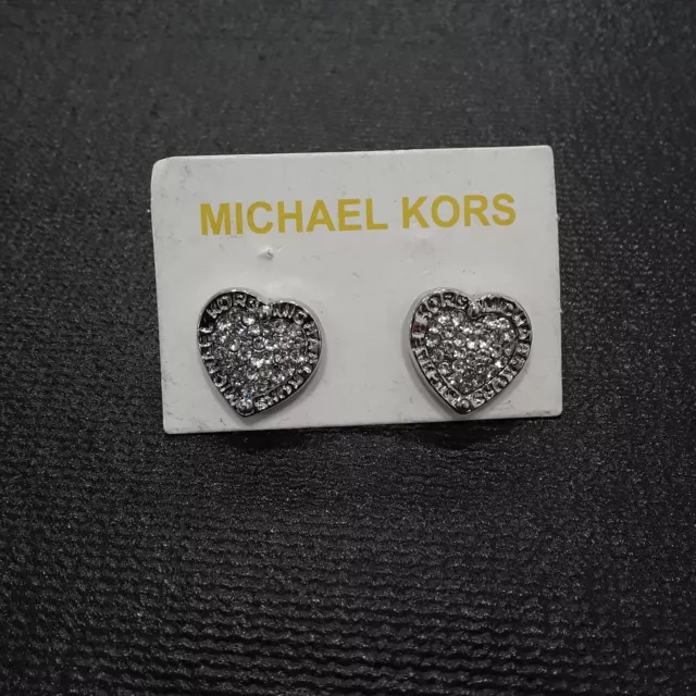 Michael Kors Silver Heart Earrings