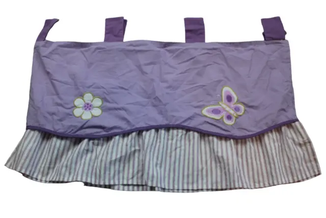 Geenny Lavender Butterfly Purple Nursery Window Valance Curtain Baby Girl Decor