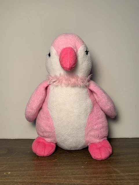 THE PETTING ZOO Plush Pink Penguin Toy Stuffed Animal 10” £12.01