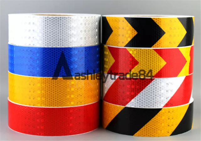 Tape Film  1-3M 2" 5cm Reflective Safety Warning Conspicuity Sticker Silver Red