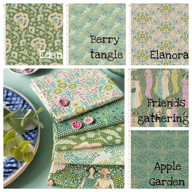 Tilda Città Natale Tessuti Di Fat Quarter - Cotone Imbottitura Tessuto. Verde