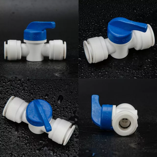 1/4" 3/8 " Tube Ball Valve Quick Connect Shut Off for RO Water Aquarium 2