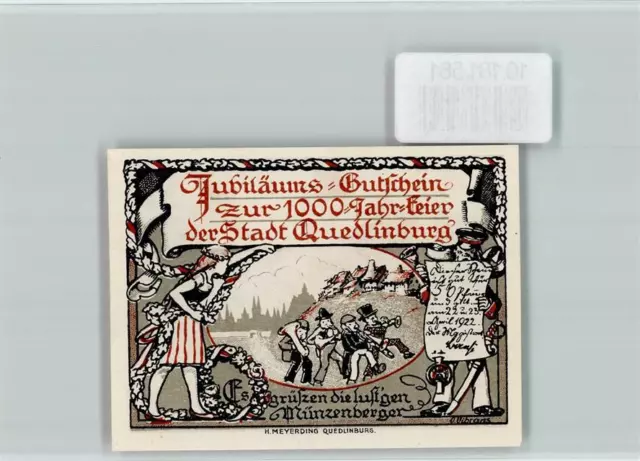 10181581 - 4300 Quedlinburg Notgeld Tausendjahrfeier
