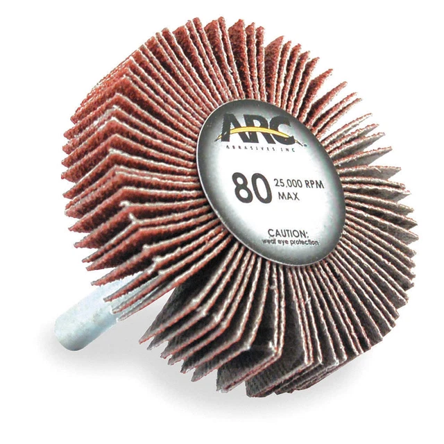 ARC ABRASIVES 11209 Flap Wheel,AO,1-1/2x1/2x1/4 In Shank,80G