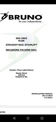 Elevador de escalera recta Bruno Elan-SRE 3000 PDF Instalación Manual Web ENTREGA