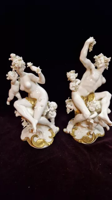 Giuseppe Cappè originale, porcellana Capodimonte " NUDO AUTUNNO E PRIMAVERA"