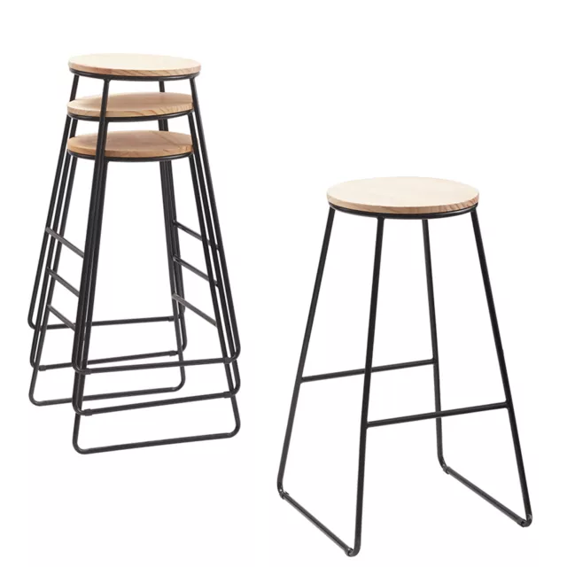 Lot de 4 Tabourets de Bar Vintage Style Industriel Ensemble Chaises de Bistrot