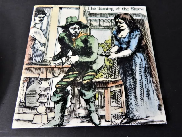 HEREFORD TILE English Ceramic TILE 6"x6 Vintage Florian The Taming of the SHREW
