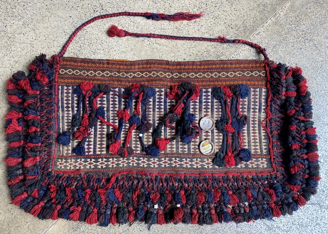 Authentic Hand Woven Made Afghan Salt Bag / Pillow Cover 2.8 x 1.5 Ft (2712 PEW)