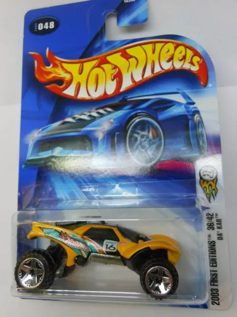 Hot Wheels ~ 2003 First Editions ~ Da' Kar ~ 36/42 ~ Collector 048 ~ Yellow