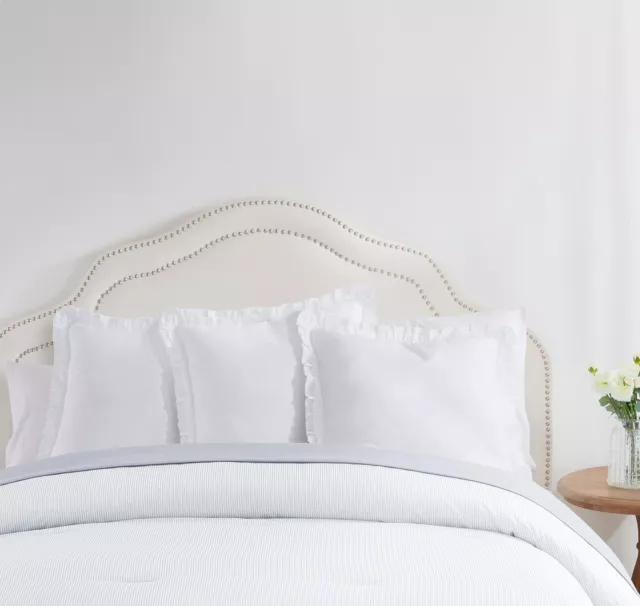 CHARLOTTE WHITE SOLID Cotton Euro Shams, Euro (3 Count) $29.99 - PicClick