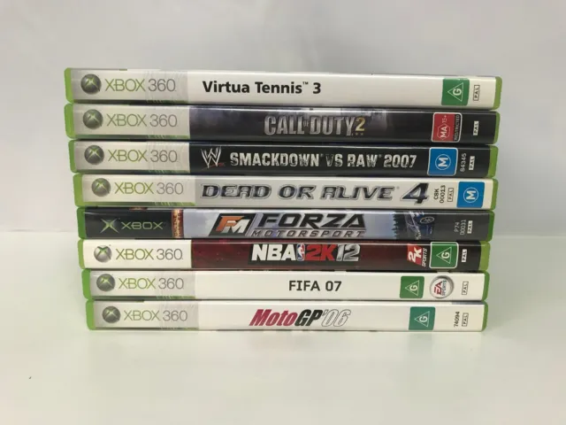 Xbox 360 Game Lot x 8 Dead or Alive 4 WWE Smackdown NBA Virtua Tennis FIFA Etc