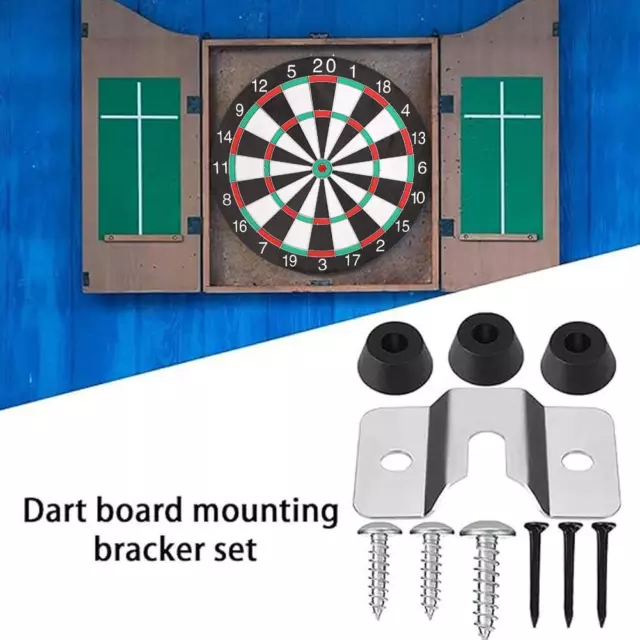 Set Screw Dart Board Dartboard Fixing Kit Holder Wall Mounting D1R2 Hooks. C6I7