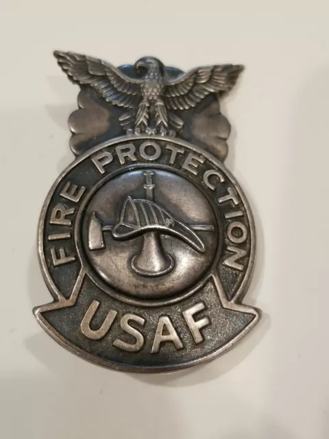 Vintage USAF Fire Protection Badge By KAAG G.I. Converted into Helmet Hat Type Vintage USAF Fire Protection Badge By KAAG G.I. Converted into Helmet Hat Type