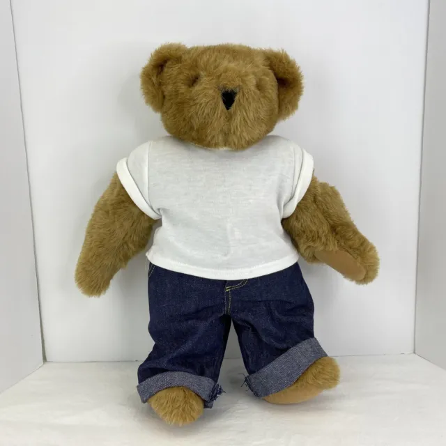 Vermont Teddy Bear Brown Red Heart Love Tattoo Jointed 16" Tee Shirt & Jeans