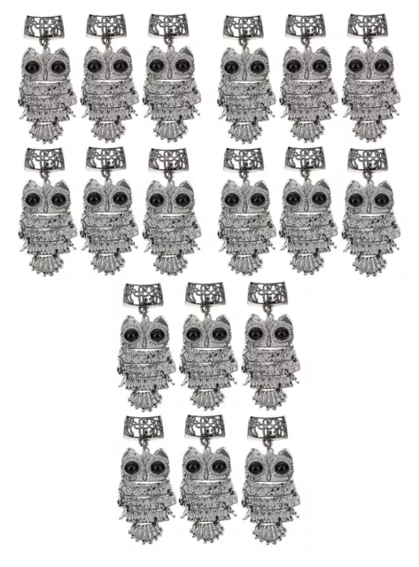 WHOLESALE/BULK - 18 Scarf Pendants - Owl Design - 10cms - AU Seller