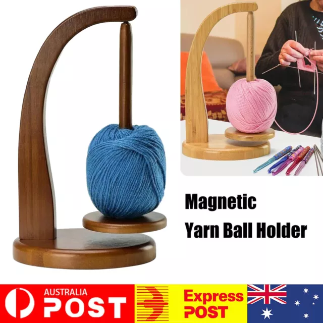 Wooden Magnetic Wool Revolving Spinning Knitting Crochet Yarn Ball Feeder Holder
