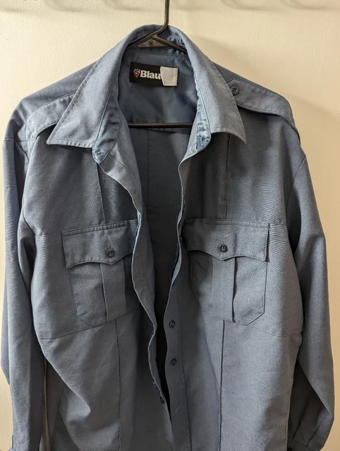 New: Blauer Police Long Sleeve Zippered Polyester Uniform Shirt