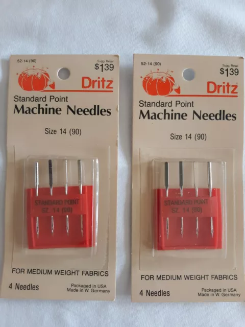 Aiguilles pour machine Dritz TAILLE 14/90 lot de 2 paquets 4 dans chaque MACHINE À COUDRE MAISON 2