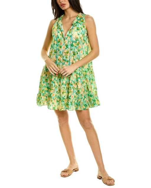 Shoshanna Tiered Ruffle Dress Women's Green L