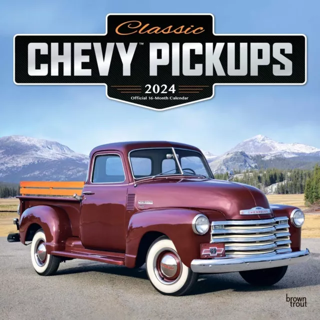 Classic Chevy Pickups OFFICIAL | 2024 12x24" Monthly Square Wall Calendar