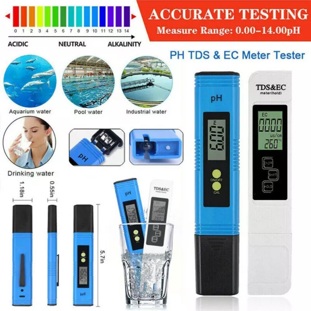 Digital PH Wert + TDS EC Wasser Messgerät Tester Meter Aquarium Pool Tester