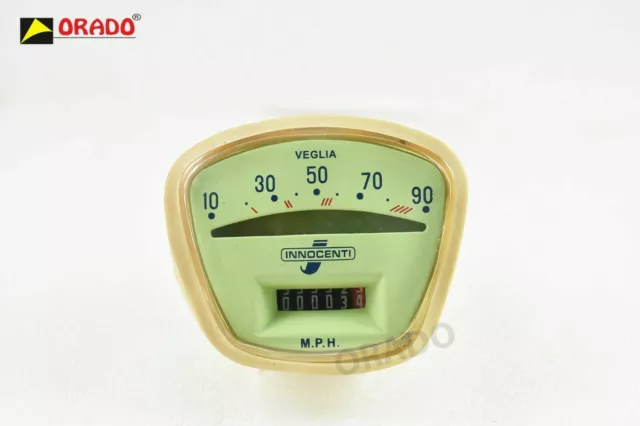 Lambretta Li Speedometer 90m & Bulb Italian Thread Speedo