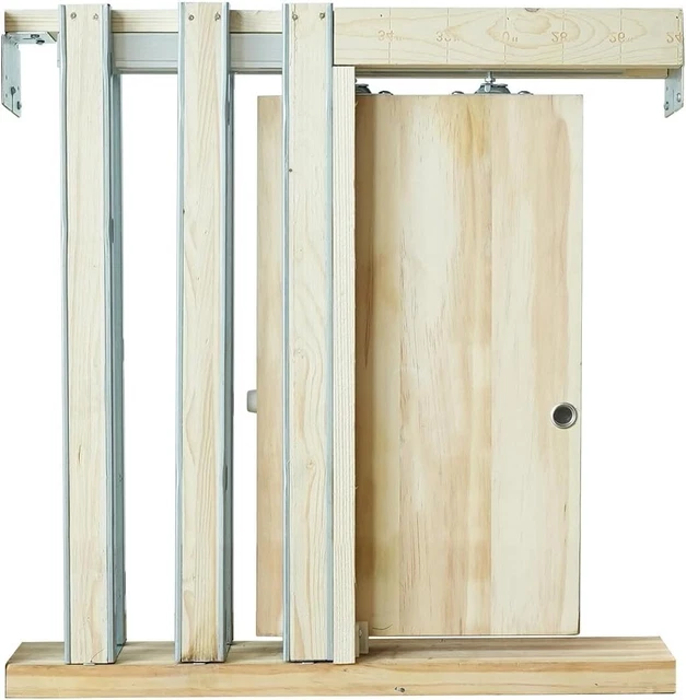 DIYHD SLIDING POCKET Door Frame and Rolling Hardware Kit for 2X4 Studs