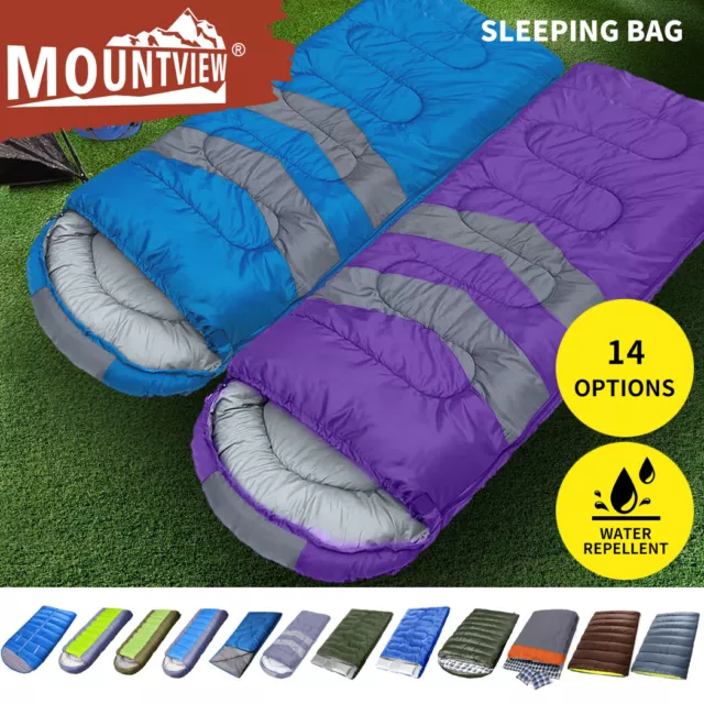 Mountview Sleeping Bag Single Double Bags Outdoor Camping Hiking Thermal Winter