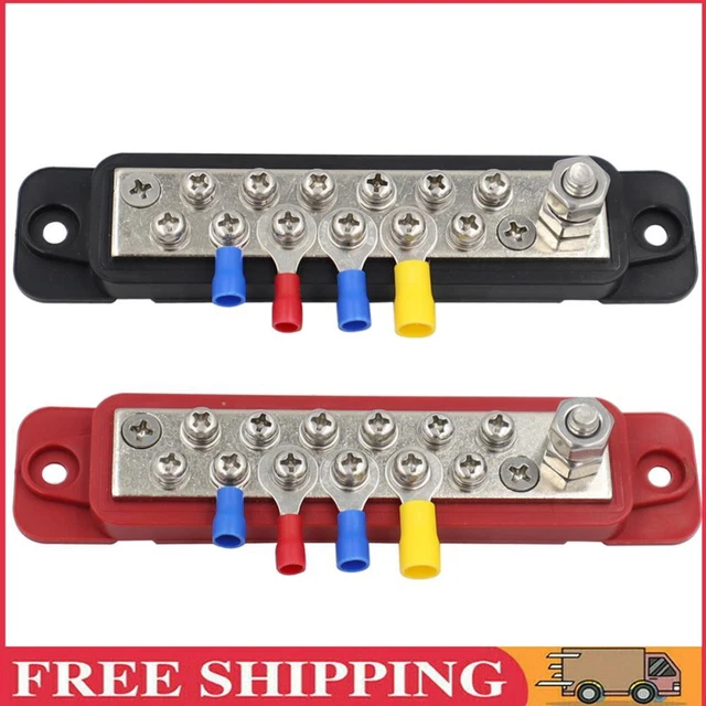 DC 48V 12P Barre Cablaggio Busbar con Coperture + Terminali Anello per Auto Yacht
