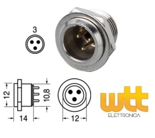 Unitec 801401 Presa A 7 Poli In Metallo Per Rimorchio - Conforme DIN ISO 1724, 12V - 3