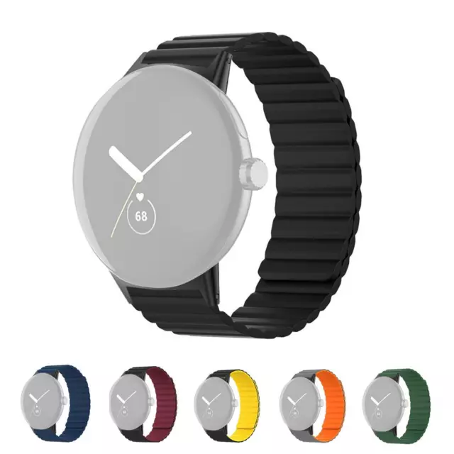 Armband für Google Pixel Watch/Pixel Watch 2 Silikon Ersatzband Strap magnetisch